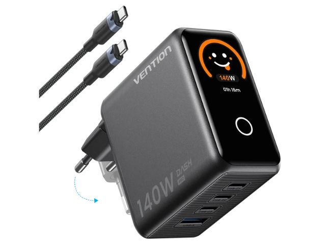 Review Charger Vention GaN 140 Watt dengan 4 Port